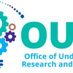 OURS office of undergraduate research and scholarship banner with blue lightbulb in background on February 9, 2026